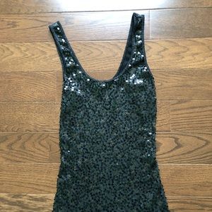 Express black sequin tank top